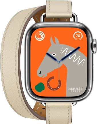 Apple watch hermès silver stainless discount steel case with attelage double tour