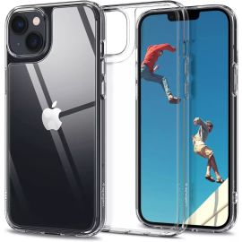 Spigen iPhone 14 Quartz Hybrid Glass Back Case with Drop Protection Crystal Clear – ACS05052