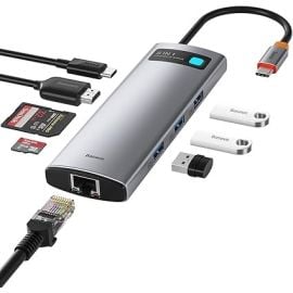 Baseus Starjoy Series 8 in 1 USB-C To 3x USB 3.0 + HDMI + USB-C PD + Ethernet RJ45 + MicroSD/SD Hub