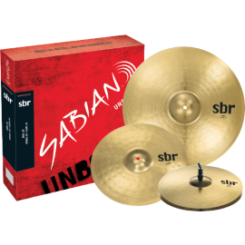 Sabian SBR Performance Cymbal Set 14 Hi Hats 16 Crash 20 Ride Free 10” Bright Splash