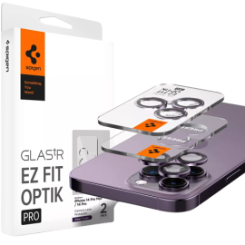 Spigen iPhone 14 Pro Max / 14 Pro Camera Lens Protector GlasTR EZ Fit Optik Pro – Deep Purple – 2 PACK