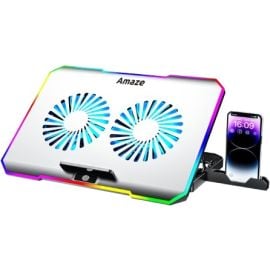 Amaze A505 Dual Fans RGB Cooling Laptop Stand with Phone Holder