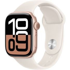 Apple Watch Series 10 42mm Rose Gold Aluminium Case With Starlight Sports Band