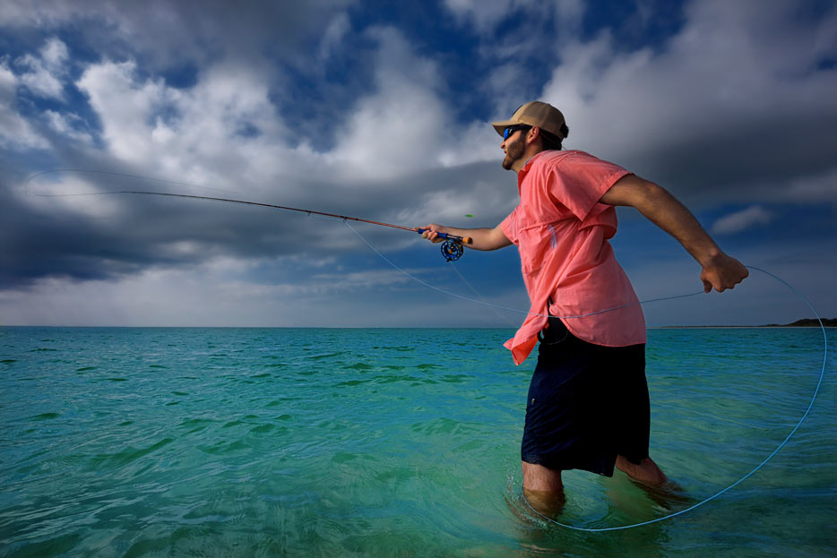 Photo of a man fly fishing, shot with the AF-S NIKKOR 16-35mm f/4G ED VR lens
